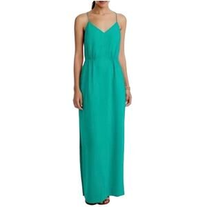 J.Crew Spaghetti Strap Dress Women Size 12 Racerback Maxi Dress Kelly Green *